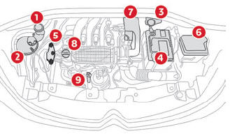 Citroen C3. Engine compartment