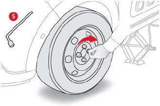 Citroen C3. Fitting a wheel