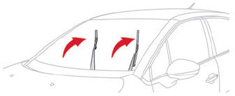 Citroen C3. Special position of the windscreen wipers