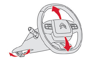 Citroen C3. Steering wheel adjustment