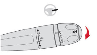 Citroen C3. Wiper control stalk