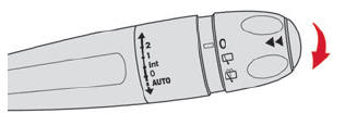 Citroen C3. Wiper control stalk